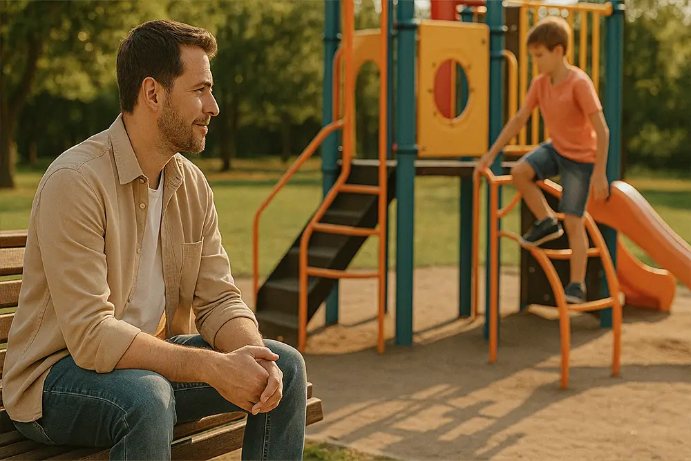 Caring parent ensuring custody of their child in a stable environment