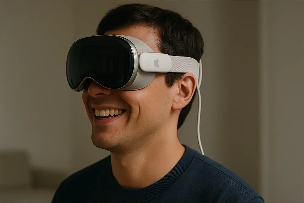 Person using a state-of-the-art tablet to control their smart home.