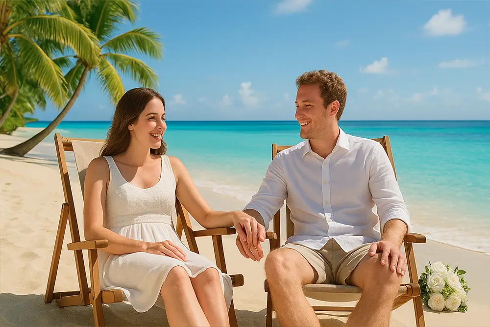 Serene couple planning their financial future